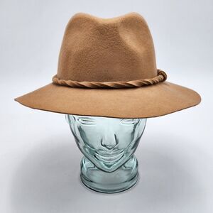 D&Y Wool Tan Braided Band Fedora Hat